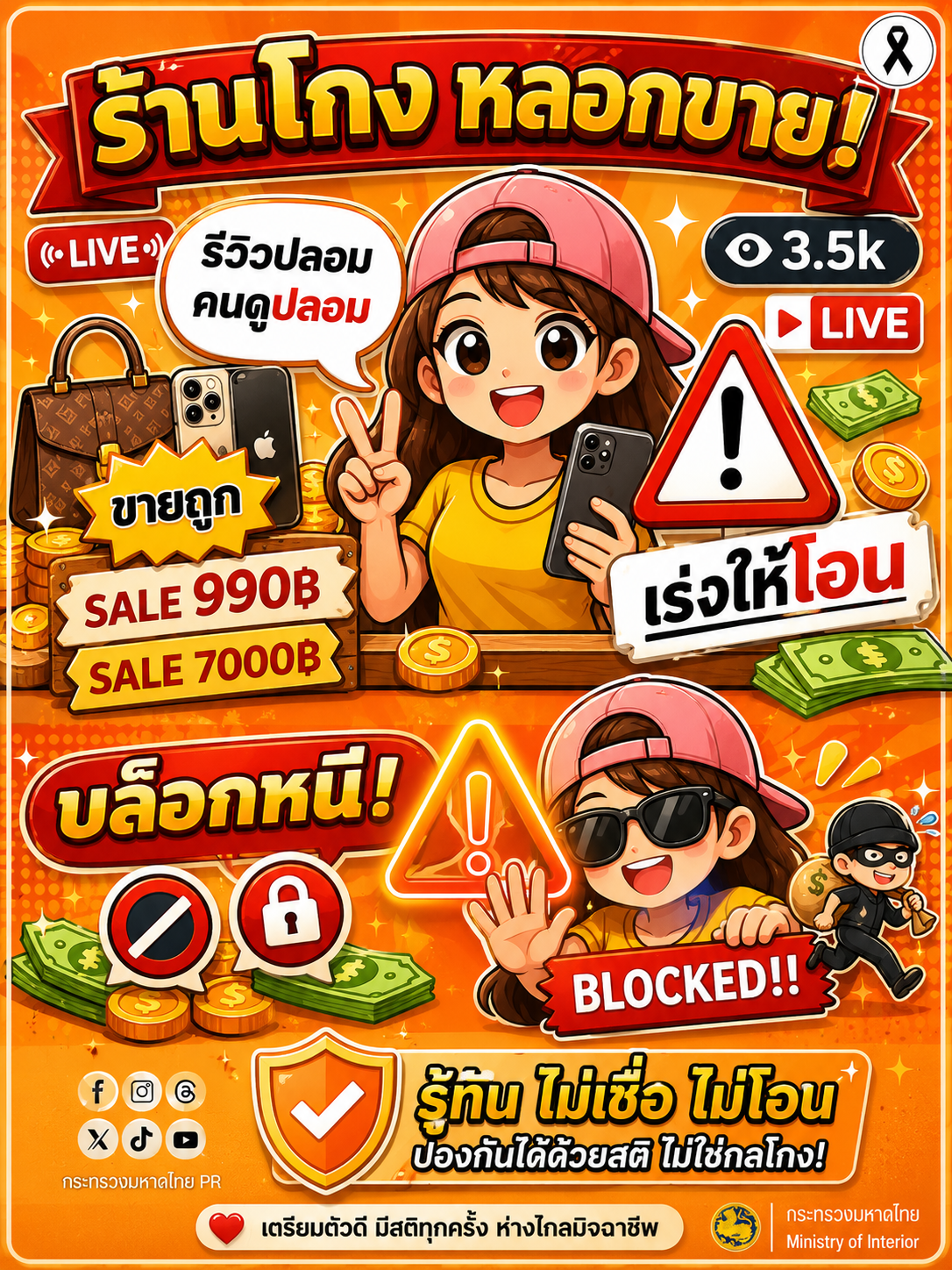 🚨 เตือนภัย! "ร้านโกง หลอกขาย" ไลฟ์สดรีวิวปลอม เร่งให้โอนแล้วบล็อกหนี
